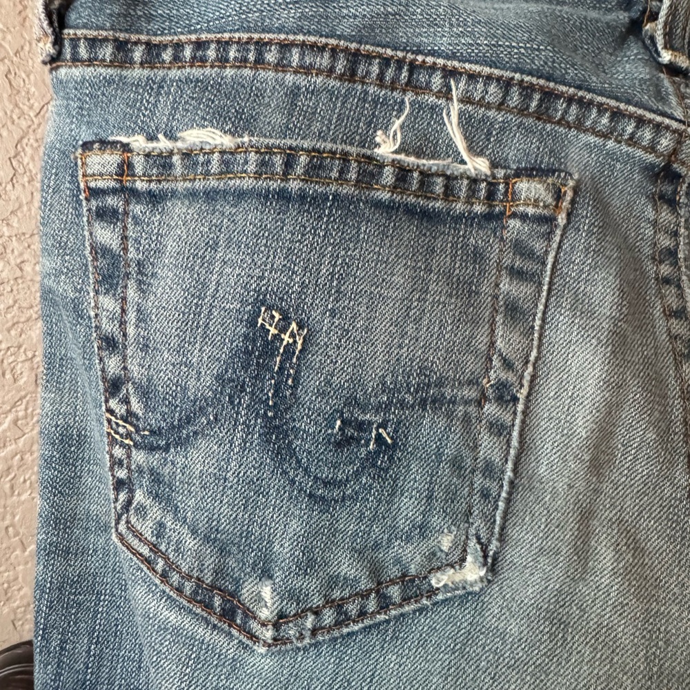 Ag Adriano Goldschmied Women's Ripped Light Blue Cigarette Jean - Picture 3 of 9